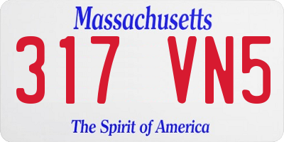 MA license plate 317VN5