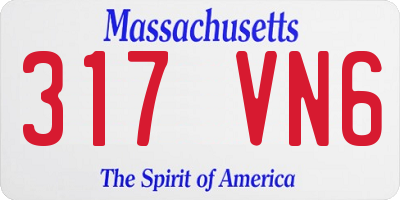 MA license plate 317VN6