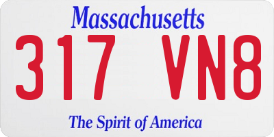 MA license plate 317VN8
