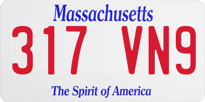 MA license plate 317VN9