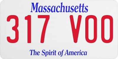 MA license plate 317VO0