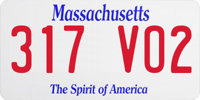 MA license plate 317VO2