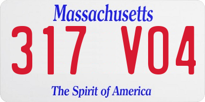 MA license plate 317VO4