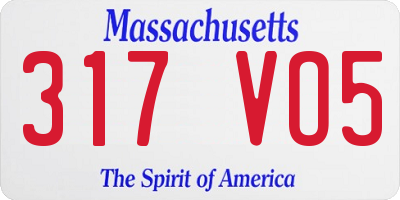 MA license plate 317VO5