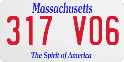 MA license plate 317VO6