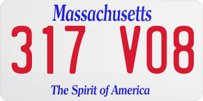 MA license plate 317VO8