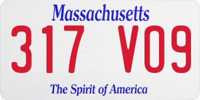 MA license plate 317VO9