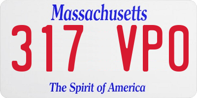 MA license plate 317VP0