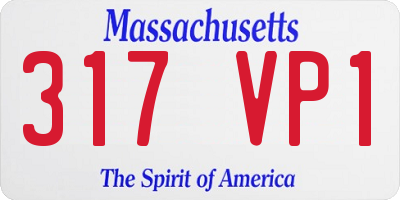 MA license plate 317VP1