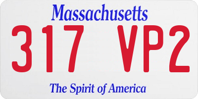 MA license plate 317VP2