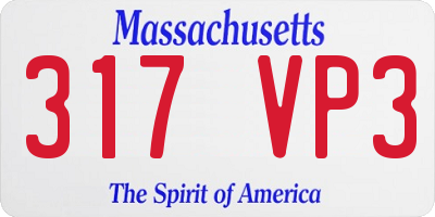 MA license plate 317VP3