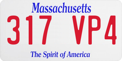 MA license plate 317VP4