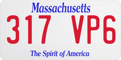 MA license plate 317VP6
