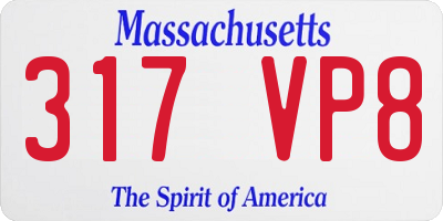 MA license plate 317VP8