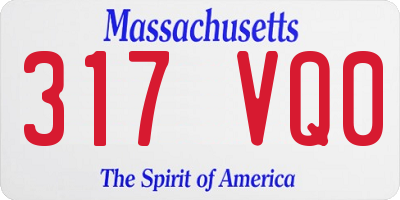 MA license plate 317VQ0