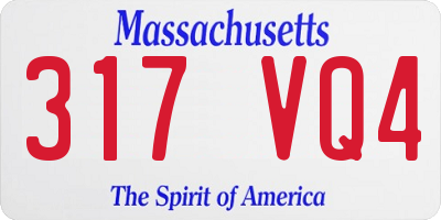 MA license plate 317VQ4