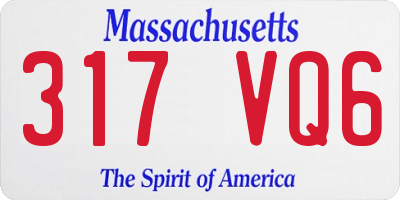MA license plate 317VQ6