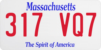 MA license plate 317VQ7