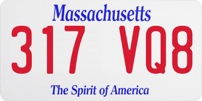 MA license plate 317VQ8