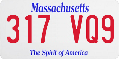 MA license plate 317VQ9