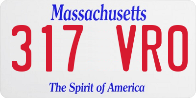 MA license plate 317VR0