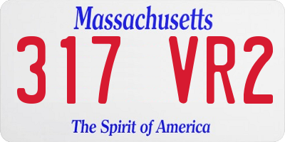 MA license plate 317VR2