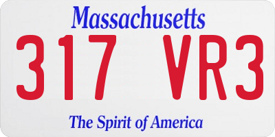 MA license plate 317VR3