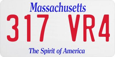 MA license plate 317VR4