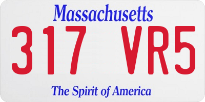 MA license plate 317VR5