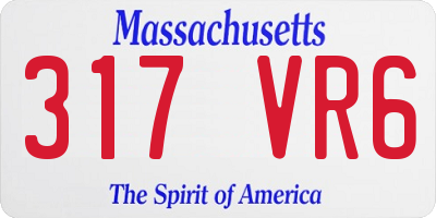 MA license plate 317VR6