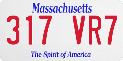 MA license plate 317VR7
