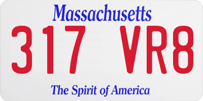 MA license plate 317VR8
