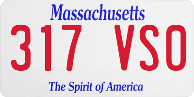 MA license plate 317VS0