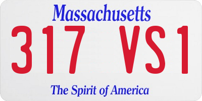 MA license plate 317VS1