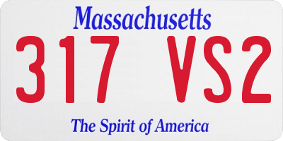 MA license plate 317VS2