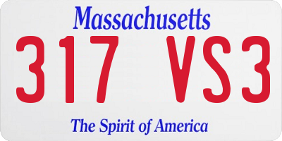 MA license plate 317VS3