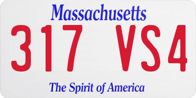 MA license plate 317VS4