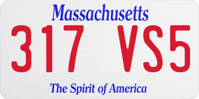MA license plate 317VS5