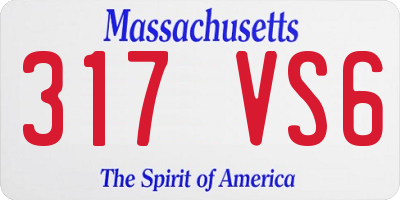 MA license plate 317VS6