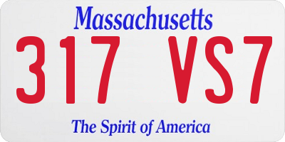MA license plate 317VS7