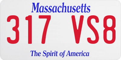 MA license plate 317VS8