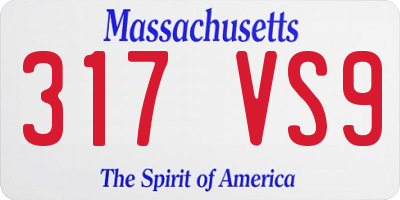 MA license plate 317VS9