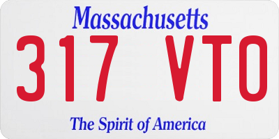 MA license plate 317VT0