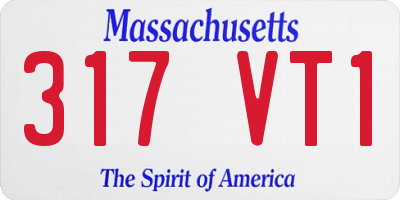 MA license plate 317VT1