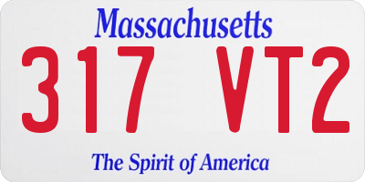 MA license plate 317VT2