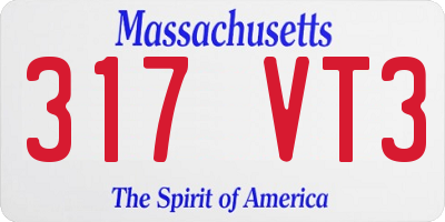 MA license plate 317VT3