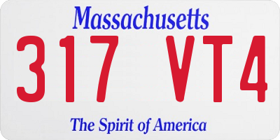 MA license plate 317VT4
