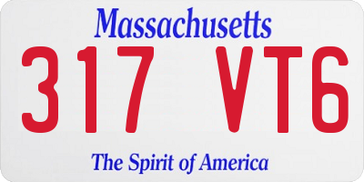 MA license plate 317VT6