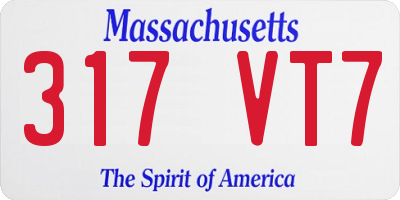 MA license plate 317VT7