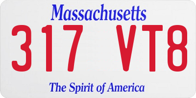 MA license plate 317VT8